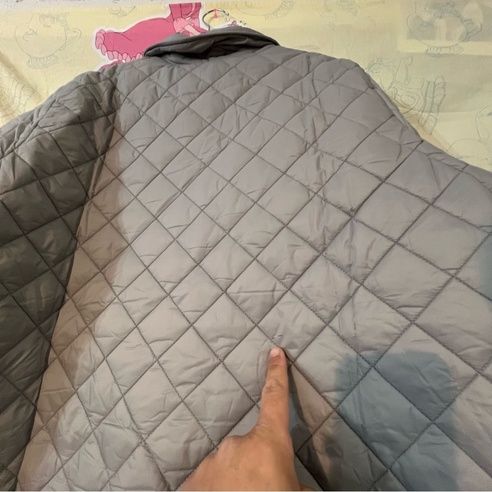 Ulla Popken Soft Gray Quilted Outerwear Coat - Picture 7 of 11